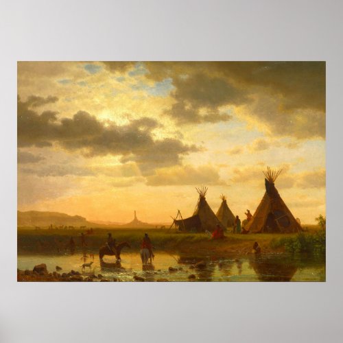 Sioux Village Chimney Rock Matte Poster