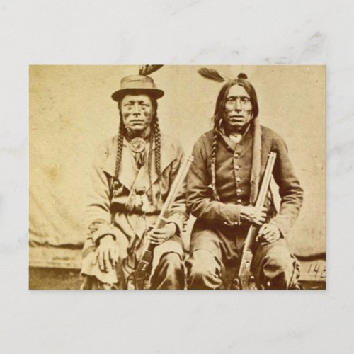 Sioux Warriors with Repeating Rifles Vintage Postcard