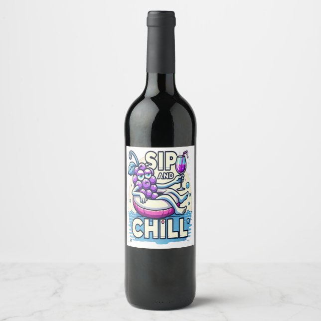 Sip And Chill Wine Label (Front)