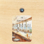 Sip and Cruise Beer Funny Door Marker Magnet<br><div class="desc">This design was created though digital art. It may be personalized in the area provided or customizing by choosing the click to customize further option and changing the name, initials or words. You may also change the text color and style or delete the text for an image only design. Contact...</div>