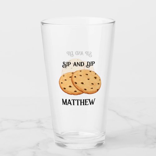 Sip and Dip Personalized Milk and Cookies Glass