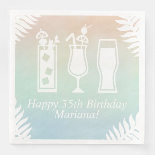 Sip and Dip Pool Party Birthday Party Paper Dinner Napkins