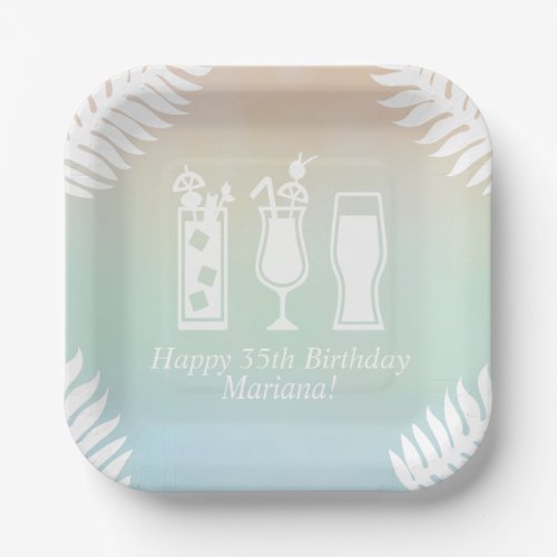 Sip and Dip Pool Party Birthday Party Paper Plates