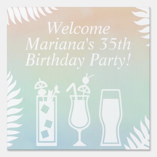 Sip and Dip Pool Party Welcome Yard Sign