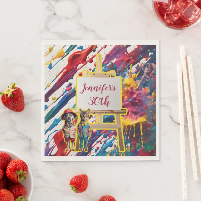 Sip and Paint party accessories painting artist Napkins (Insitu)
