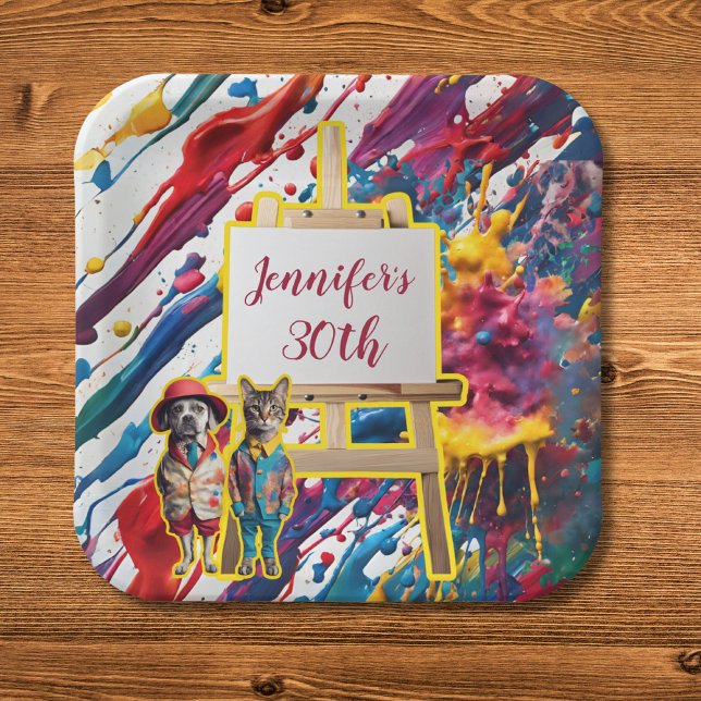 Sip and Paint party accessories painting artist Paper Plates (Creator Uploaded)