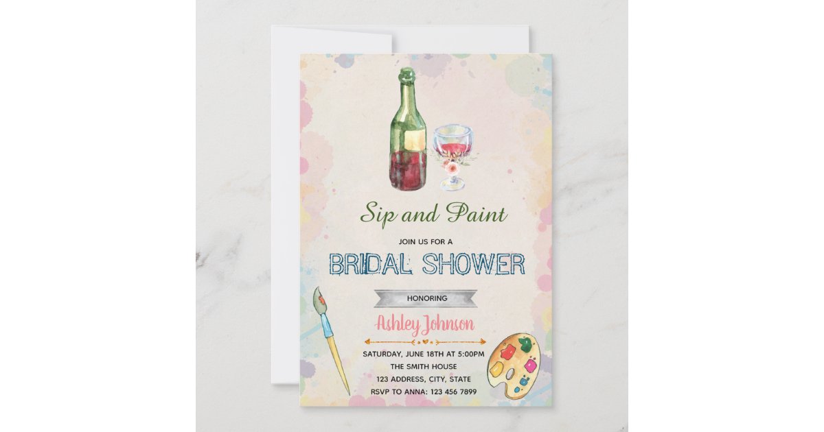 Sip and paint party invitation Zazzle
