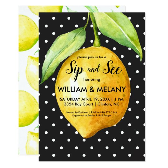 Sip And See A Citrus Coed Baby Shower Invitation Zazzle Com