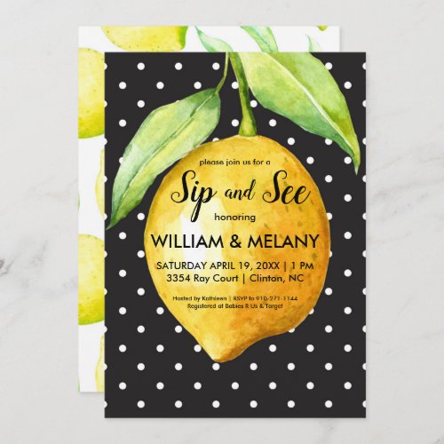 Sip and See A Citrus Coed Baby Shower Invitation