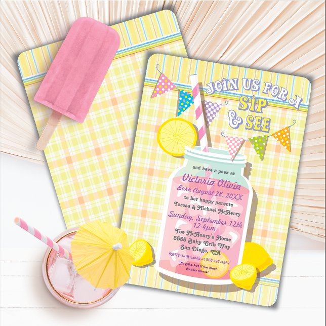 Sip and See Baby Mason Jar Invitation (Creator Uploaded)