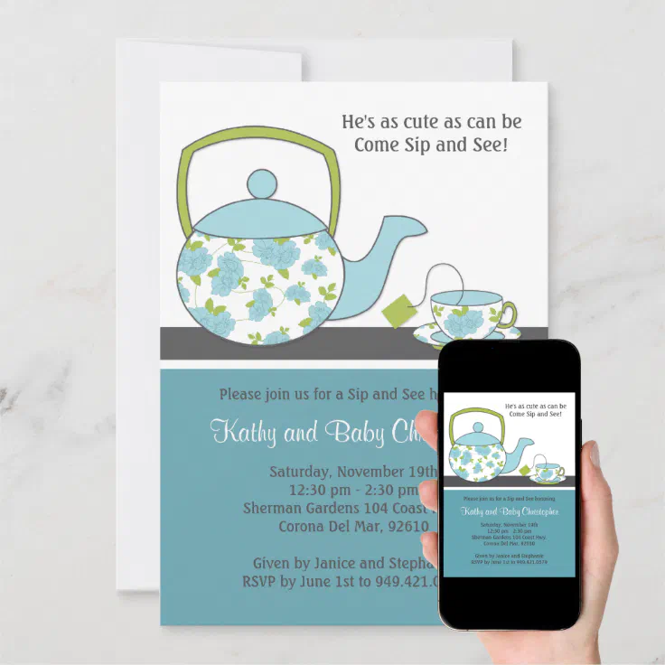 Sip and See Baby Shower Invitation Zazzle