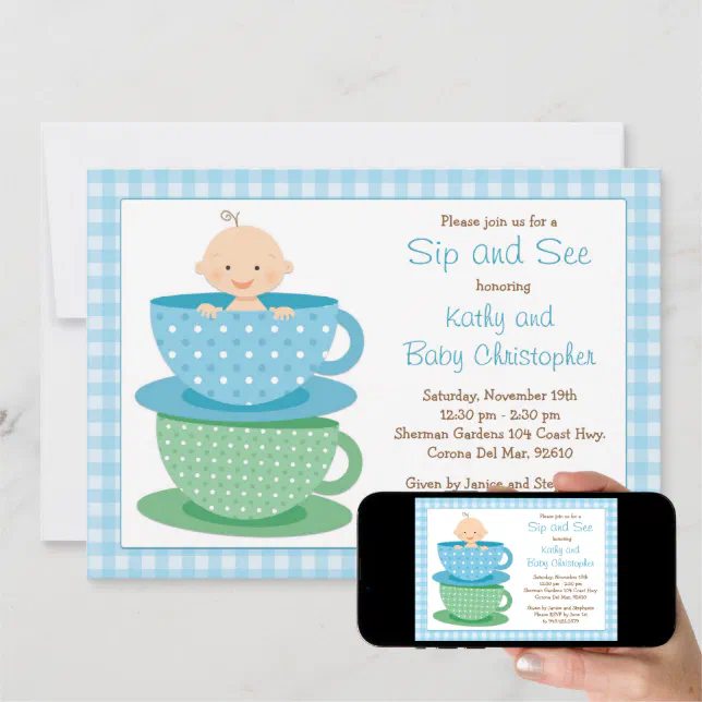 Sip and See Baby Shower Invitation Zazzle