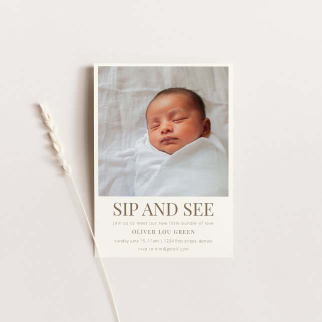 Sip and See Baby Shower Invitation (Creator Uploaded)