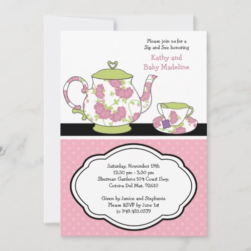 Sip and See Baby Shower Invitation