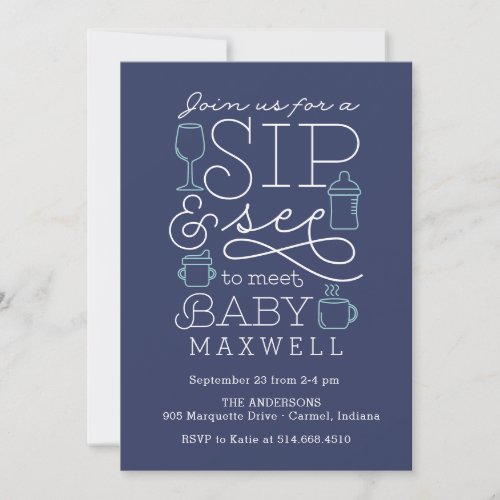 Sip and See Baby Shower Invitations