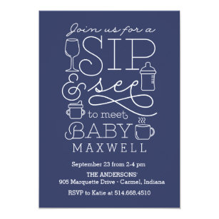 Sip And See Invitations Zazzle Sip And See Baby Shower Invitations
