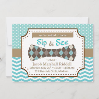 Sip and See for Boy Baby with Bow Tie