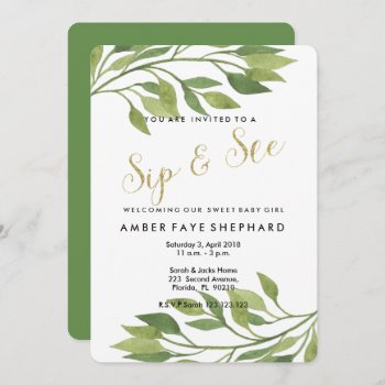 Sip And See Invite  New Baby  Welcome Party Invitation by TheArtyApples at Zazzle