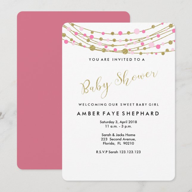 Sip and See invite, new baby, welcome party Invitation (Front/Back)