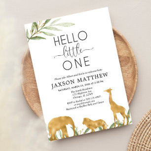 Sip and See Modern greenery meet greet baby shower Invitation