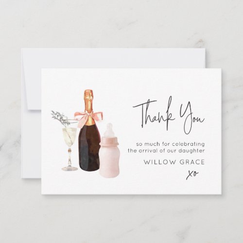 Sip and See New Baby Customizable Thank You Card