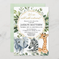 Sip and See safari baby shower, meet greet baby Invitation