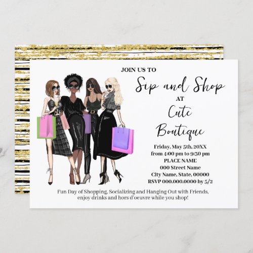 Sip and Shop New Boutique Opening Invitation