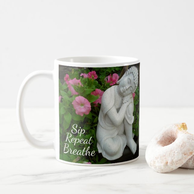 Sip Breathe Repeat Mug – Mindful Affirmation Cup (With Donut)