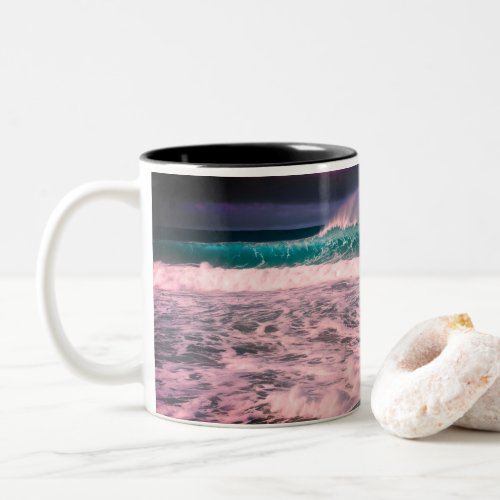 sip by the sea feel the waves of joy Two_Tone coffee mug