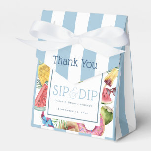 Sip & Dip Pool Party Umbrella Blue Bridal Shower Favor Boxes