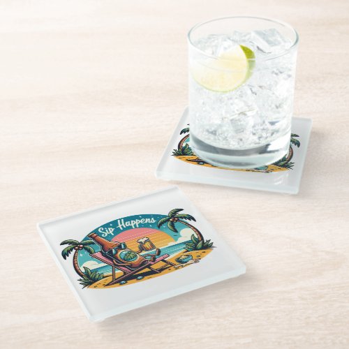 Sip Happens Glass Coaster