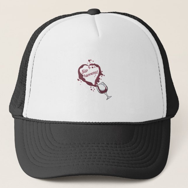 SIP HAPPENS TRUCKER HAT (Front)