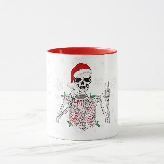 Sip in Spooky Style: Skeleton Coffee Mug (Center)