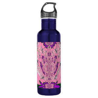 Sip in Style: Beautiful Baby Pink Purple Shade Art Stainless Steel Water Bottle