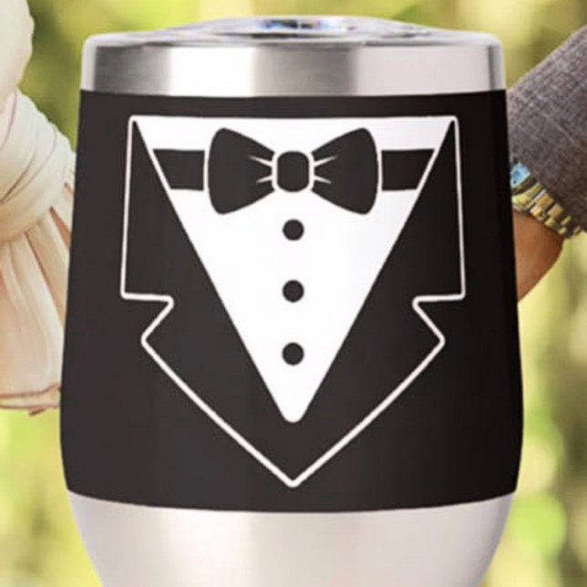 Sip in Style – Tuxedo Stemless Wine Tumbler (Creator Uploaded)