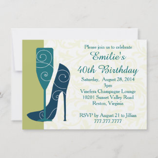 Sip in Style Wine Champagne Birthday Invitations