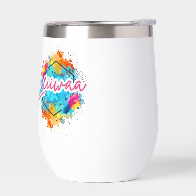 Sip in Style with LEIIWAA 💙🌺 Thermal Wine Tumbler (Left)