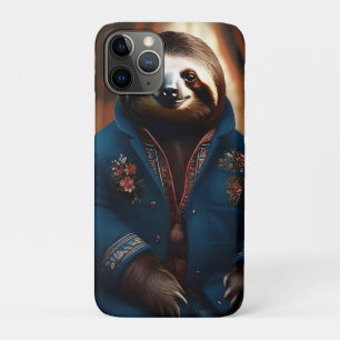 "Sip 'n' Slow: The Cozy Sloth in a Drinking Jacket iPhone 11 Pro Case