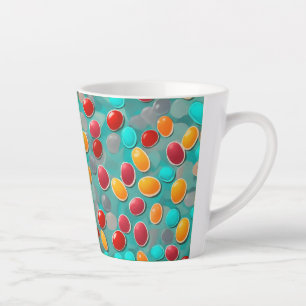 "Sip of Sweetness: Colorful Jelly Bean Art Latte M Latte Mug
