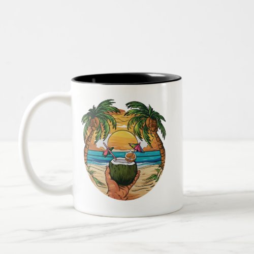 Sip on the Sun Embrace the Endless Summer Vibes  Two_Tone Coffee Mug