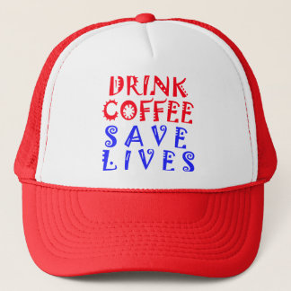 Sip, Save, Smile: Coffee, Kindness, and Selfies Trucker Hat