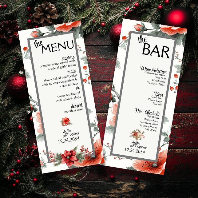 Sip, Savor, and Sparkle: Your Christmas Wedding Menu (Deck the halls and your tables with our fabulous Christmas Wedding Menu & Bar Menu)