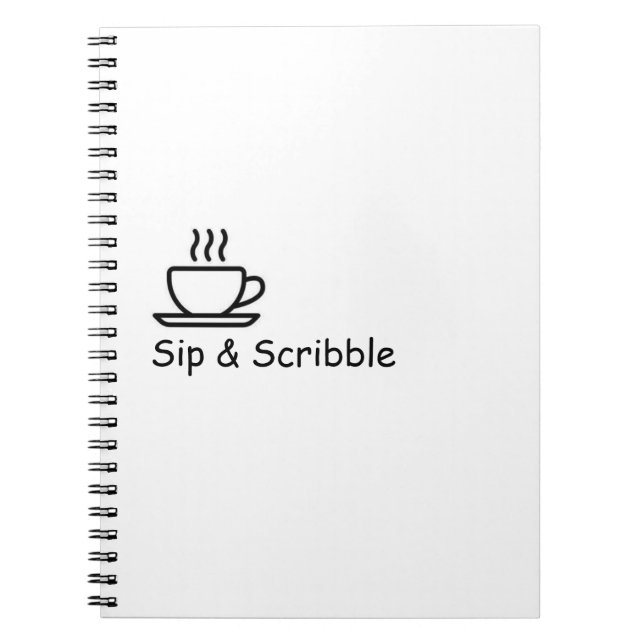 Sip & Scribble – Cozy Tea Spiral Notebook (Front)