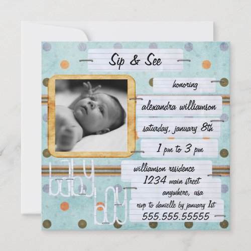 Sip &amp; See Baby Invitation