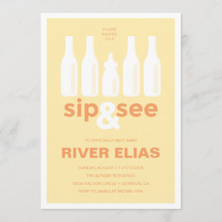 Sip & See Baby Shower Invitation
