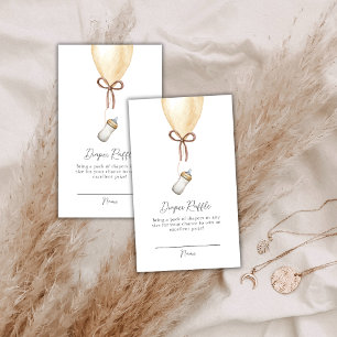 Sip & See Balloon Bottle Diaper Raffle Baby Shower Enclosure Card