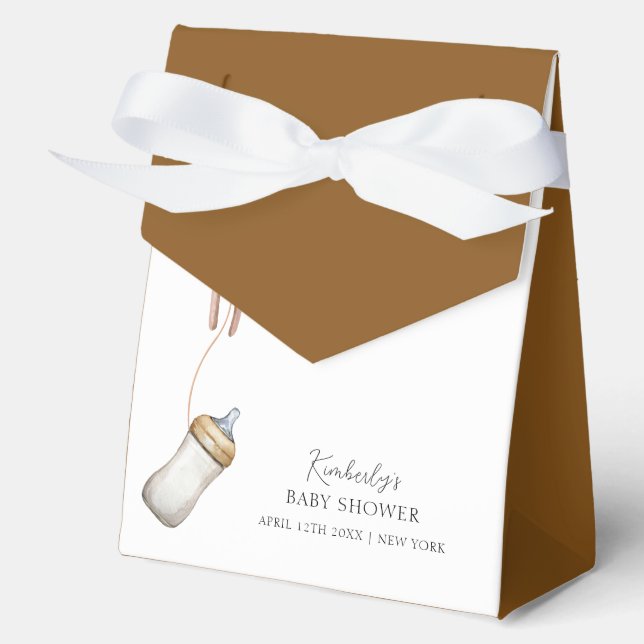 Sip & See Boho Balloon Bottle Baby Shower Favor Boxes (Front)