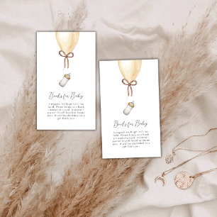 Sip & See Boho Balloon Bottle Books Baby Shower Enclosure Card