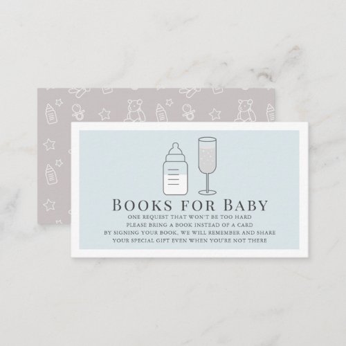 Sip  See Bottle Champagne Bl Books for Baby Enclosure Card