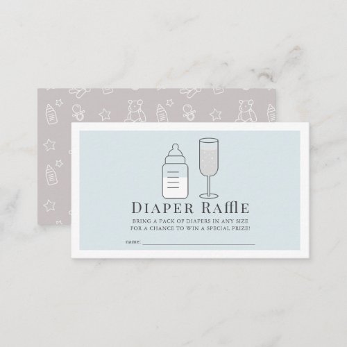 Sip  See Bottle Champagne Bl Diaper Raffle Ticket Enclosure Card